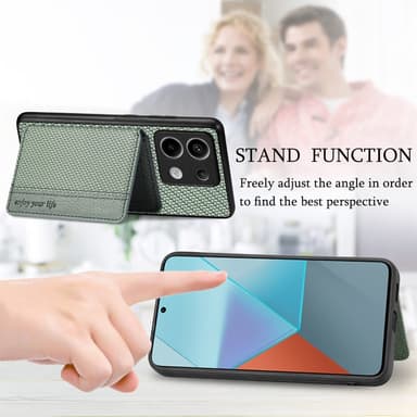 SKALO Xiaomi Redmi Note 13 Pro 5G SKALO Xiaomi Redmi Note 13 Pro 5G Carbon Fiber Suojakuori  korttipidike - Musta