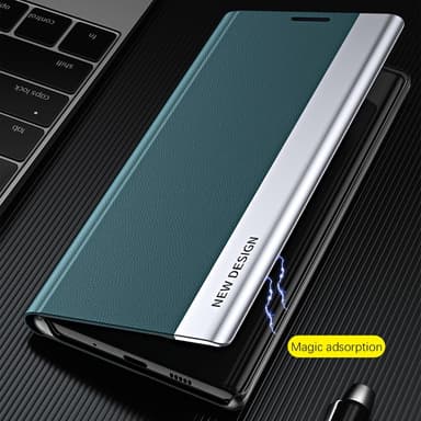 SKALO Xiaomi Redmi Note 13 Pro 5G Ultraslim PU nahkakotelo - Musta