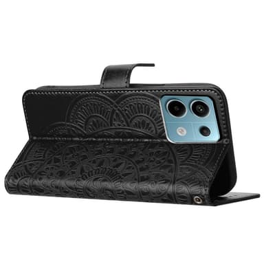 SKALO Xiaomi Redmi Note 13 Pro 5G Mandala lompakkokotelo - Musta