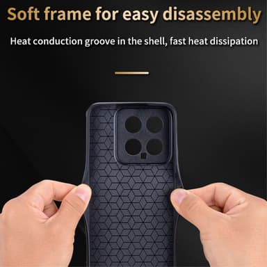 SKALO Xiaomi 14 5G AZNS PU-nahka suojakuori - Musta