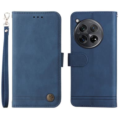 SKALO OnePlus 12R 5G Lompakkokotelo PU-nahkaa - Sininen