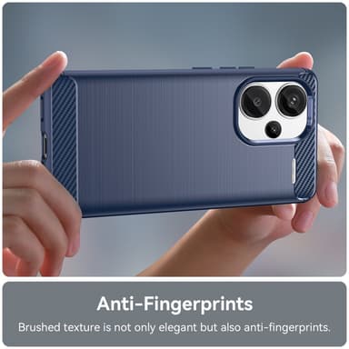 SKALO Xiaomi Redmi Note 13 Pro+ Armor Carbon Iskunkestävä TPU suojakuori - Sininen
