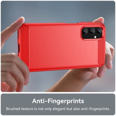 SKALO Samsung A25 5G Armor Carbon Iskunkestävä TPU suojakuori - Punainen