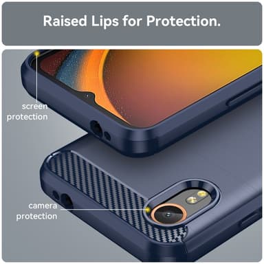 SKALO Samsung Xcover 7 Armor Carbon Iskunkestävä TPU suojakuori - Sininen