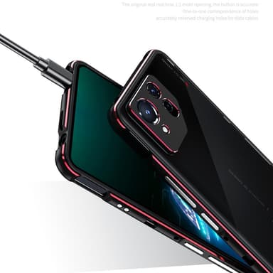 SKALO Asus ROG Phone 8 5G Premium metallikotelo/kehys jossa on kamerasuojaus - Musta