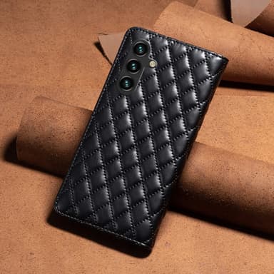SKALO Samsung A15 4G BINFEN COLOR Iso Tikattu Lompakkokotelo - Musta