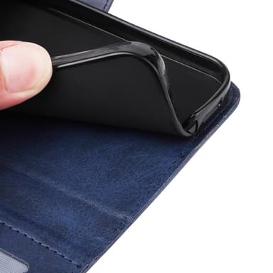 SKALO OnePlus 12R 5G PU-nahkainen Lompakkokotelo - Sininen