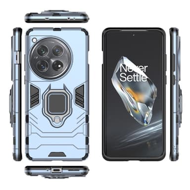 SKALO OnePlus 12 5G Armor Hybridi metallirengas kuori - Sininen