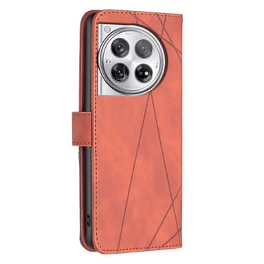 OnePlus 12 5G BINFEN COLOR Kohokuvioitu Lompakkokotelo - Ruskea