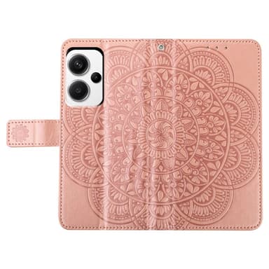 SKALO Xiaomi Redmi Note 13 Pro+ Mandala lompakkokotelo - Ruusukulta