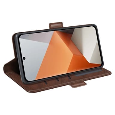 SKALO Xiaomi Redmi Note 13 Pro+ Premium Wallet Lompakkokotelo - Ruskea