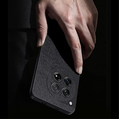 SKALO OnePlus 12 5G PU-nahka Hybridi Suojakuori - Harmaa