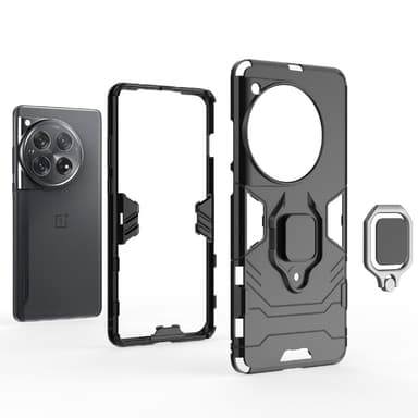 SKALO OnePlus 12 5G Armor Hybridi metallirengas kuori - Sininen