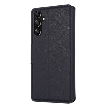 SKALO Samsung A25 5G MUXMA Saffiano PU-nahka Lompakkokotelo - Musta