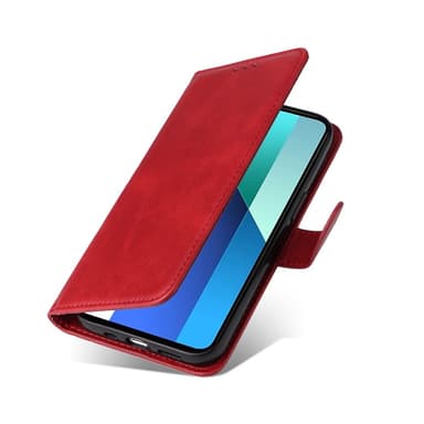SKALO Xiaomi Redmi Note 13 4G PU-nahkainen Lompakkokotelo - Punainen