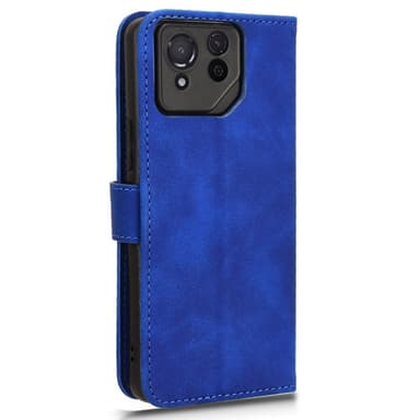SKALO Asus ROG Phone 8 5G Matt PU Nahka lompakkokotelo - Sininen