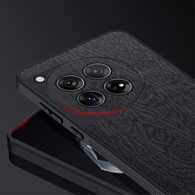 SKALO OnePlus 12 5G PU-nahka Hybridi Suojakuori - Harmaa