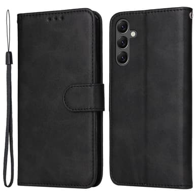 SKALO Samsung A25 5G PU-nahkainen Lompakkokotelo - Musta