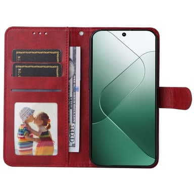 SKALO Xiaomi 14 5G PU-nahkainen Lompakkokotelo - Punainen
