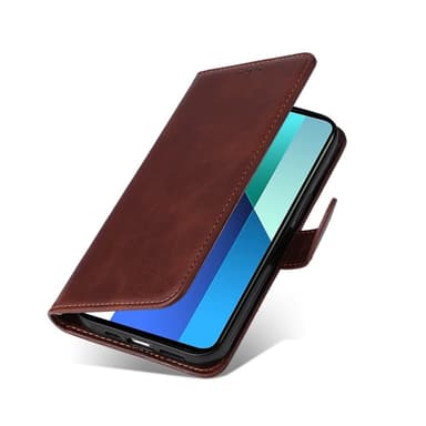 SKALO Xiaomi Redmi Note 13 4G PU-nahkainen Lompakkokotelo - Ruskea