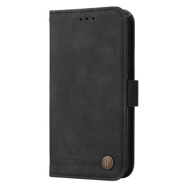 SKALO OnePlus 12R 5G Lompakkokotelo PU-nahkaa - Musta