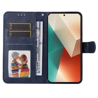 SKALO Xiaomi Redmi Note 13 5G PU-nahkainen Lompakkokotelo - Sininen