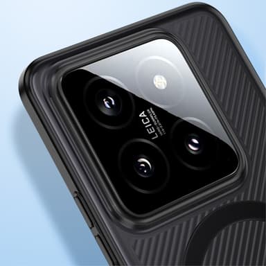 SKALO Xiaomi 14 5G Twill Magnetic Ring Kuori - Valkoinen