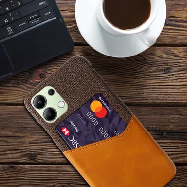 SKALO Xiaomi Redmi Note 13 4G Premium PU Nahka kortinhaltija Suojakuori - Ruskea
