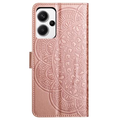 SKALO Xiaomi Redmi Note 13 Pro+ Mandala lompakkokotelo - Ruusukulta