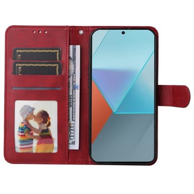 SKALO Xiaomi Redmi Note 13 Pro 5G PU-nahkainen Lompakkokotelo - Punainen