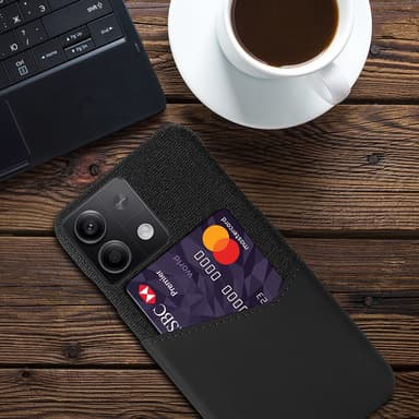 SKALO Xiaomi Redmi Note 13 5G Premium PU Nahka kortinhaltija Suojakuori - Musta