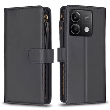 SKALO Xiaomi Redmi Note 13 4G Big Wallet 11-lokeroa Lompakkokotelo - Musta