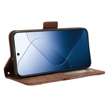 SKALO Xiaomi 14 5G 6-lokeroa Lompakkokotelo - Ruskea