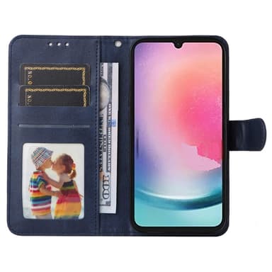 SKALO Samsung A25 5G PU-nahkainen Lompakkokotelo - Sininen