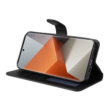 SKALO Xiaomi Redmi Note 13 Pro+ PU-nahkainen Lompakkokotelo - Musta