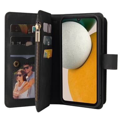 SKALO Samsung A15 4G Big Wallet 17-lokeroa Lompakkokotelo - Musta