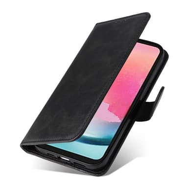 SKALO Samsung A25 5G PU-nahkainen Lompakkokotelo - Musta