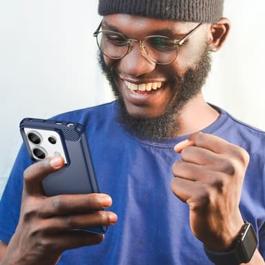 SKALO Xiaomi Redmi Note 13 Pro 5G Armor Carbon Iskunkestävä TPU suojakuori - Sininen