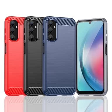 SKALO Samsung A25 5G Armor Carbon Iskunkestävä TPU suojakuori - Punainen