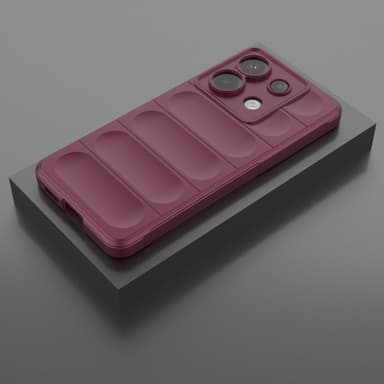 SKALO Xiaomi Redmi Note 13 Pro 5G Puffer Bumper TPU-suojakuori - Viininpunainen
