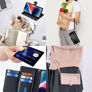 SKALO Xiaomi Redmi Note 13 5G Evelope Clutch 8-Lokeroa - Musta