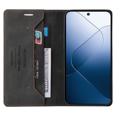 SKALO Xiaomi 14 5G GQ.UTROBE Lompakkokotelo PU-nahkaa - Musta