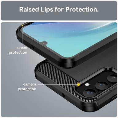 SKALO Samsung A25 5G Armor Carbon Iskunkestävä TPU suojakuori - Musta