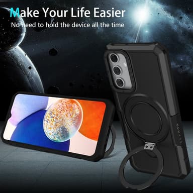 SKALO Samsung A15 5G Armor Hybridi metallirengas kuori - Musta