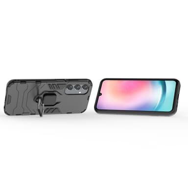 SKALO Samsung A25 5G Armor Hybridi metallirengas kuori - Musta