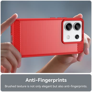 SKALO Xiaomi Redmi Note 13 Pro 5G Armor Carbon Iskunkestävä TPU suojakuori - Punainen