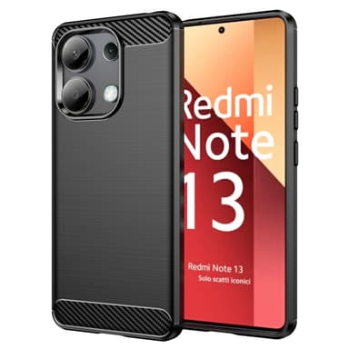 SKALO Xiaomi Redmi Note 13 4G Armor Carbon Iskunkestävä TPU suojakuori - Musta