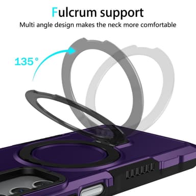 SKALO Samsung A15 4G Armor Hybridi metallirengas kuori - Tumman violetti