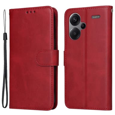 SKALO Xiaomi Redmi Note 13 Pro+ PU-nahkainen Lompakkokotelo - Punainen