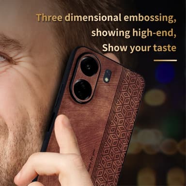 SKALO Xiaomi Redmi 13C 4G AZNS PU-nahka suojakuori - Musta